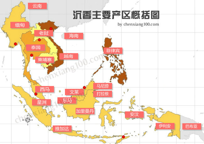 不同产地的沉香特征